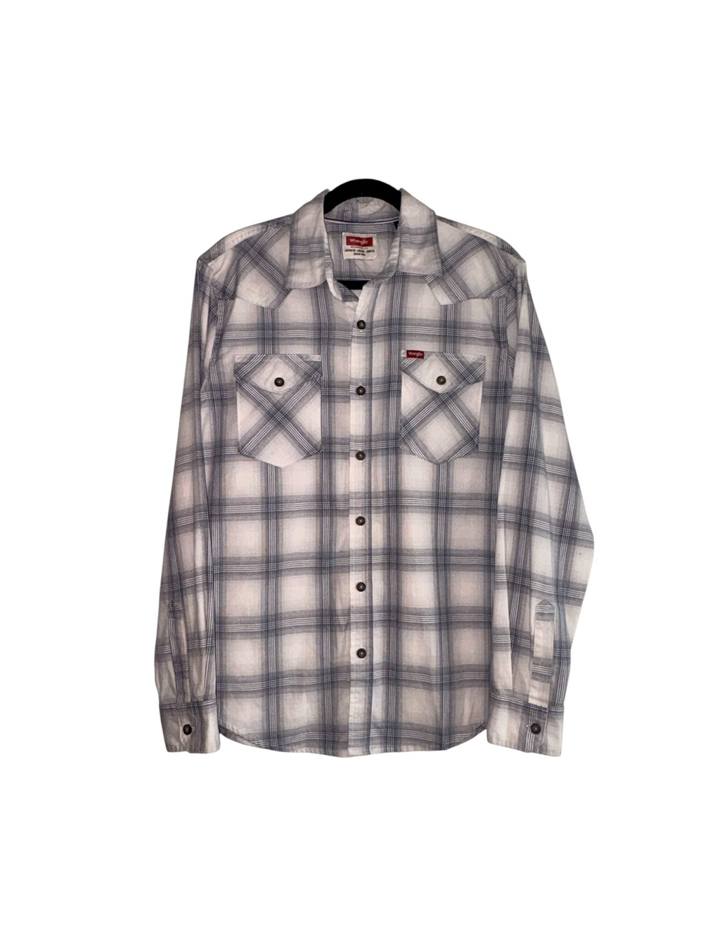 Wrangler Men's Western Plaid Button-Up Long Sleeve Shirt
